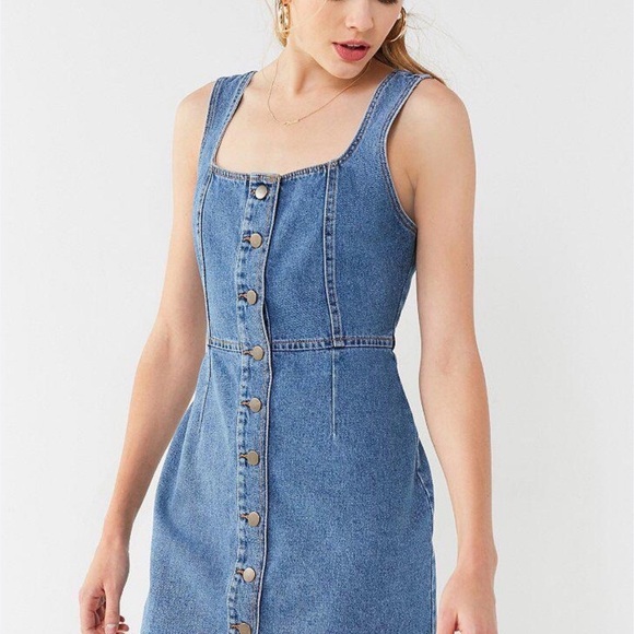 Sage Dresses & Skirts - Sage Blue Denim Button-Down Dress